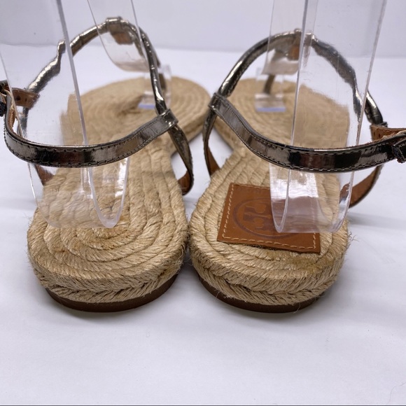 Tory Burch Silver Miller Logo Thong Sandal - Picture 4 of 6